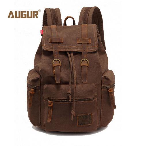 Augur Retro Kanvas Sırt Çantası Kahve