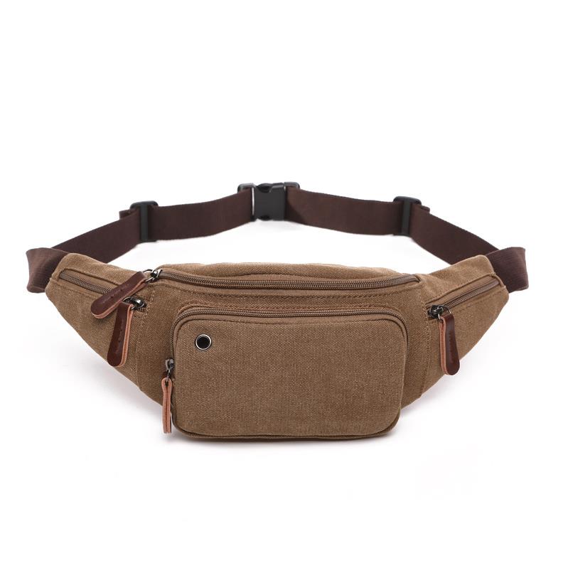 Kanvas Freebag Outdoor Bel Çantası Kahve