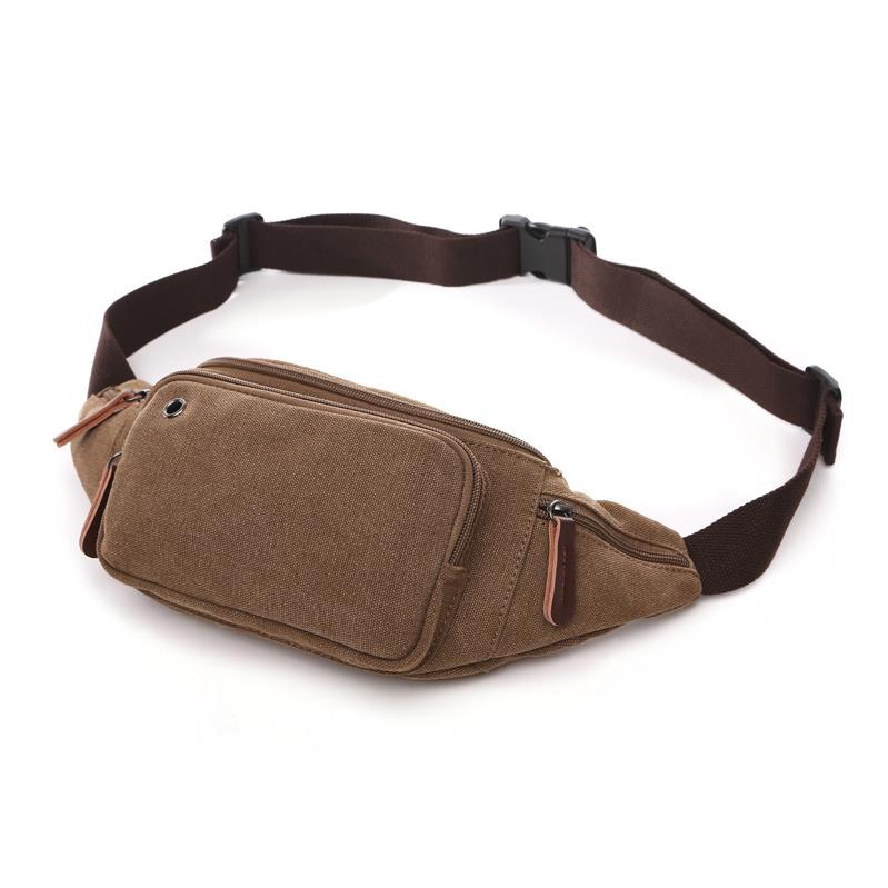 Kanvas Freebag Outdoor Bel Çantası Kahve