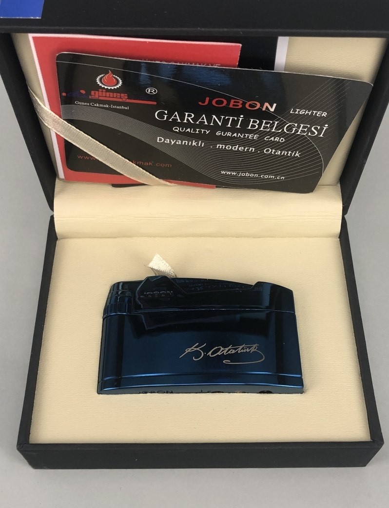 Jobon Atatürk İmzalı İbelo Tarz Çakmak Mavi