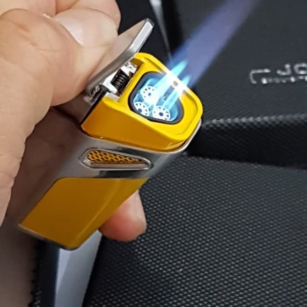 Jobon 3 Alevli Torch Çakmak Sarı