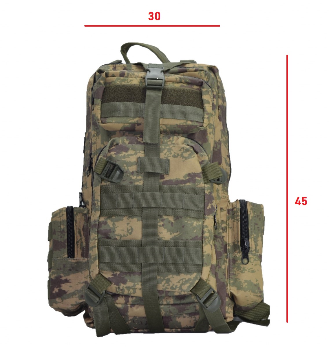 Taktik Sırt Çantası  Haki Kamuflaj 45x30