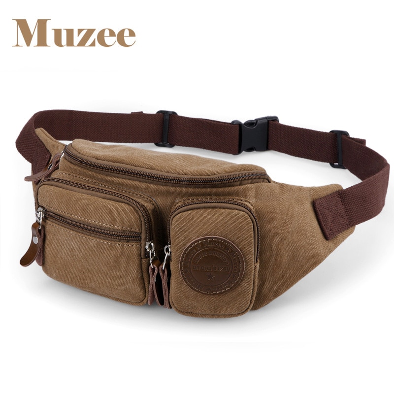 Muzee kanvas Bel Çantası Kahve