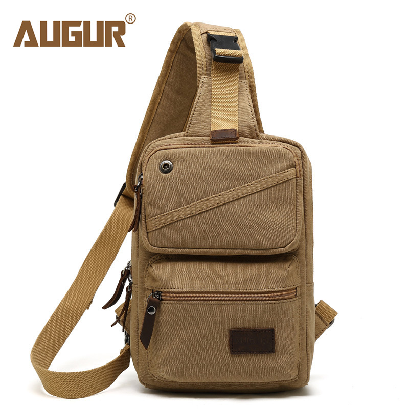 Augur Kanvas Bodybag Çapraz Sırt Çantası Kahve 