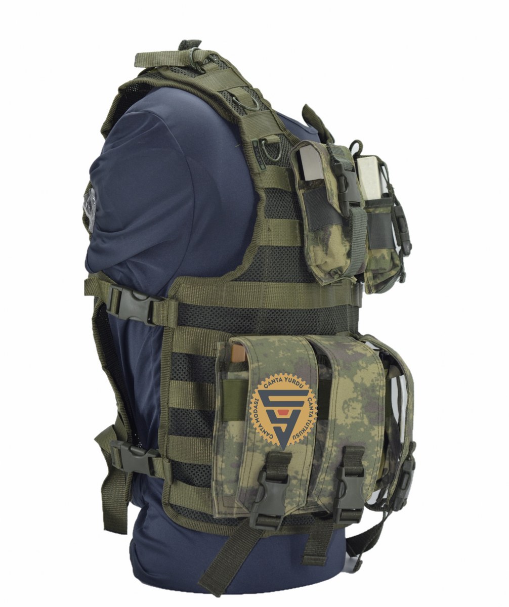 Cordura Özel Dikim KK Kamuflaj Hücum Yeleği