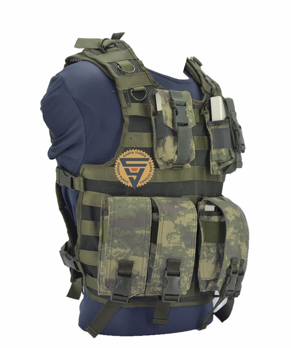 Cordura Özel Dikim KK Kamuflaj Hücum Yeleği