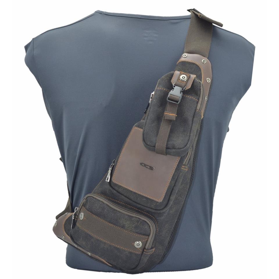 Ccs Kanvas Kumaş Sırt Çantası Body Bag Siyah