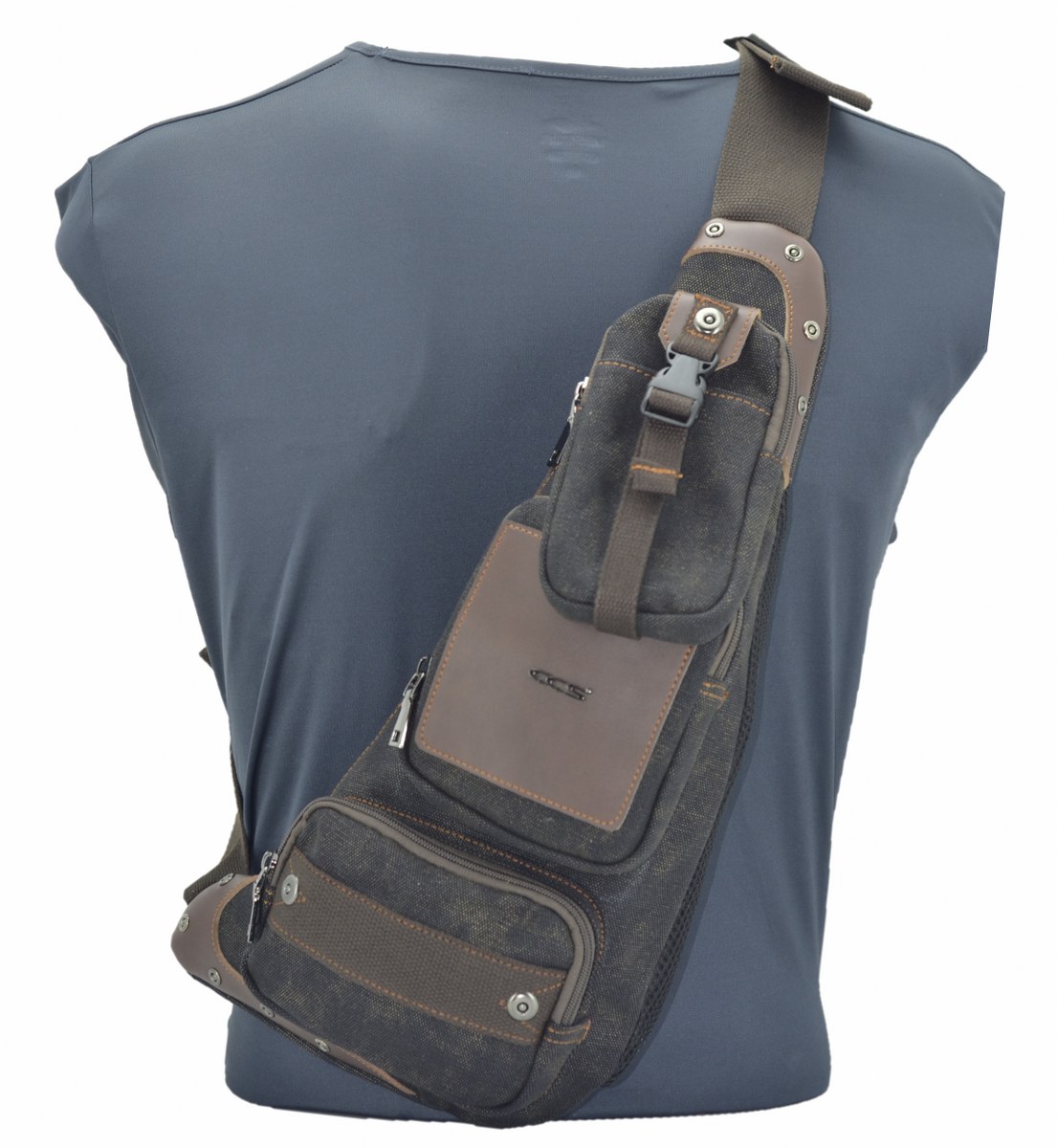 Ccs Kanvas Kumaş Sırt Çantası Body Bag Siyah