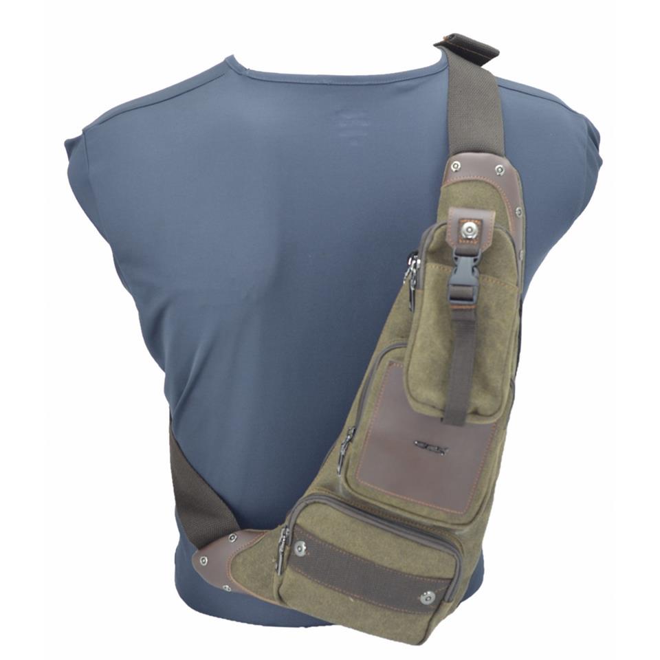 Ccs Kanvas Kumaş Sırt Çantası Body Bag Kahve