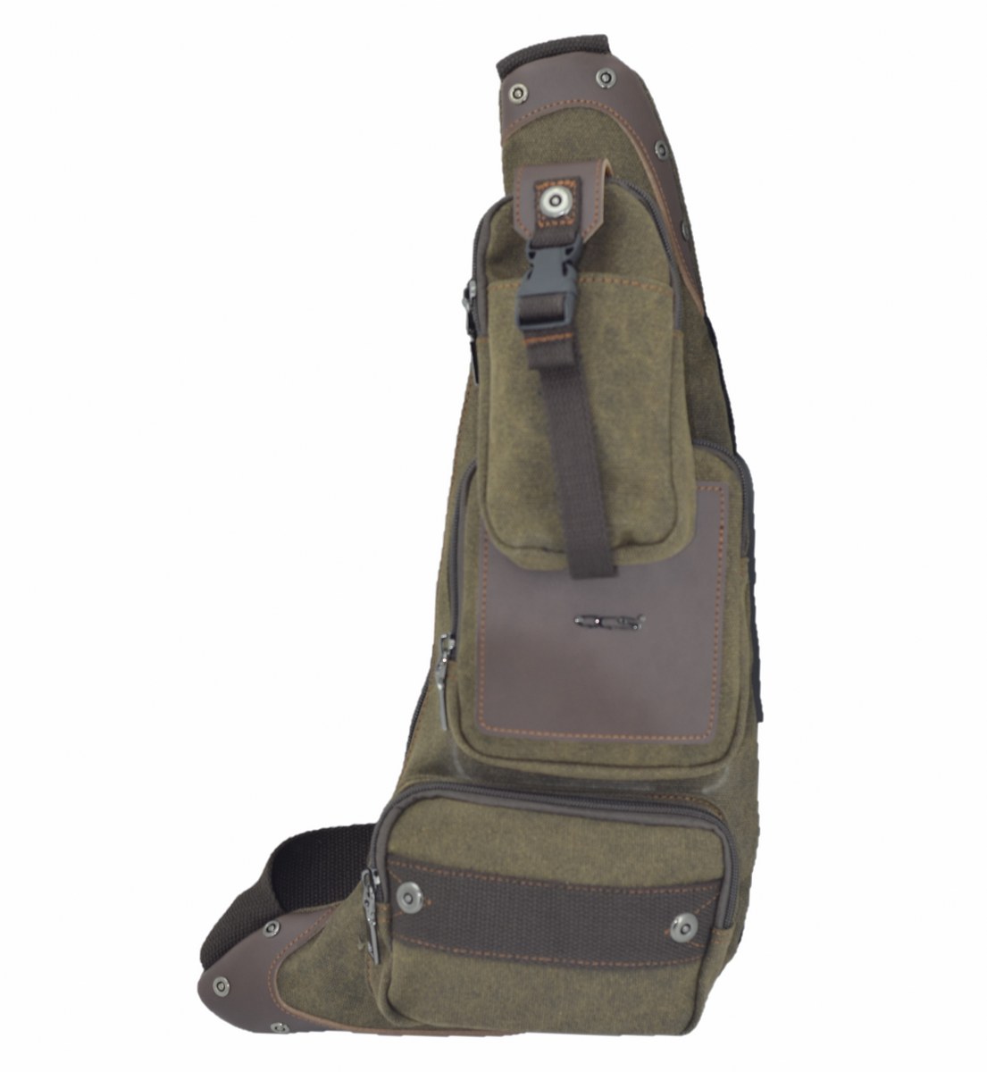 Ccs Kanvas Kumaş Sırt Çantası Body Bag Kahve