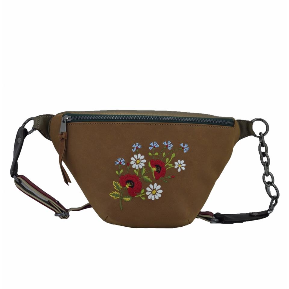 Stil Bayan Omuz ve Bel Çantası Taba