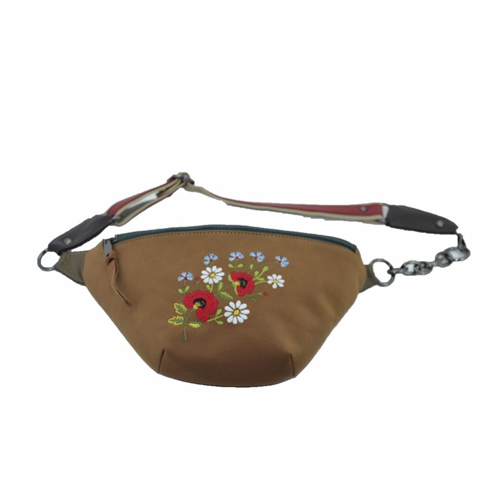 Stil Bayan Omuz ve Bel Çantası Taba