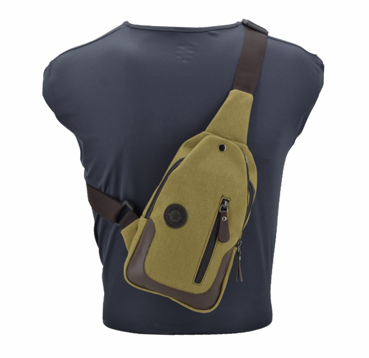 Newish Kanvas Bodybag Sırt ve Göğüs Çantası Tan