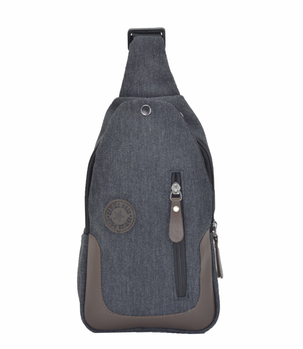 Newish Kanvas Bodybag Sırt ve Göğüs Çantası Füme