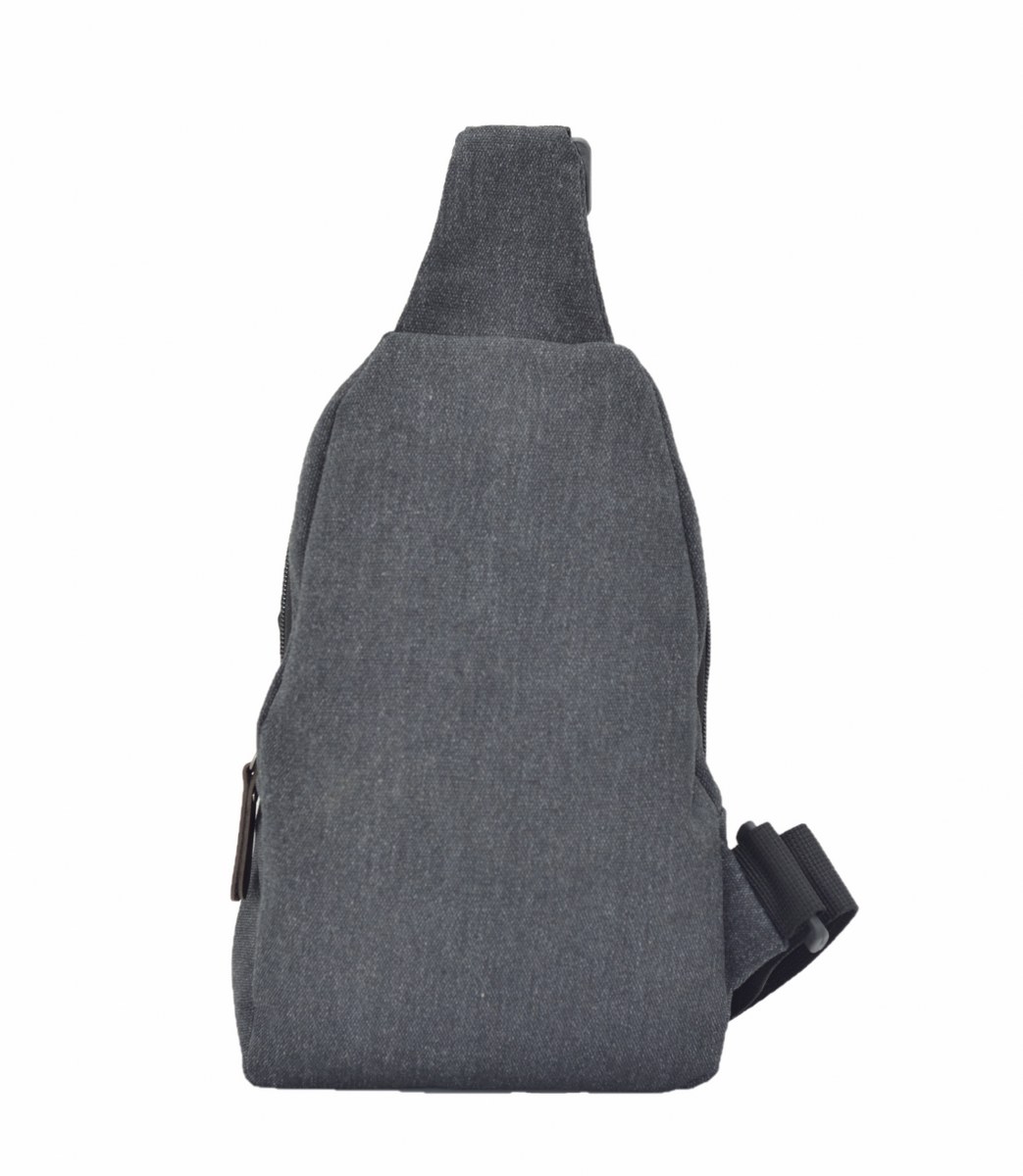 Newish Kanvas Bodybag Sırt ve Göğüs Çantası Füme