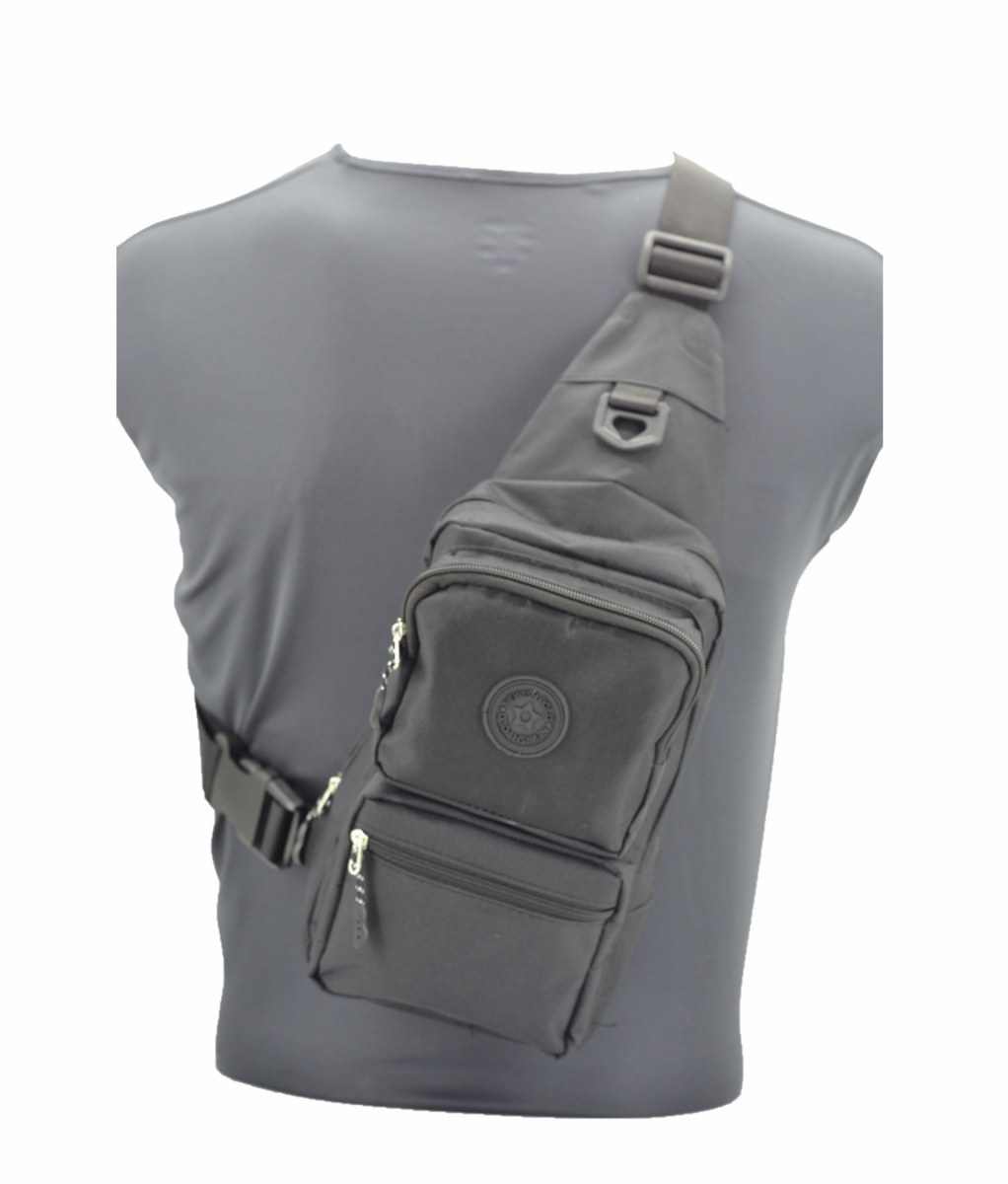 Newish Kumaş Bodybag Sırt ve Göğüs Çantası Siyah