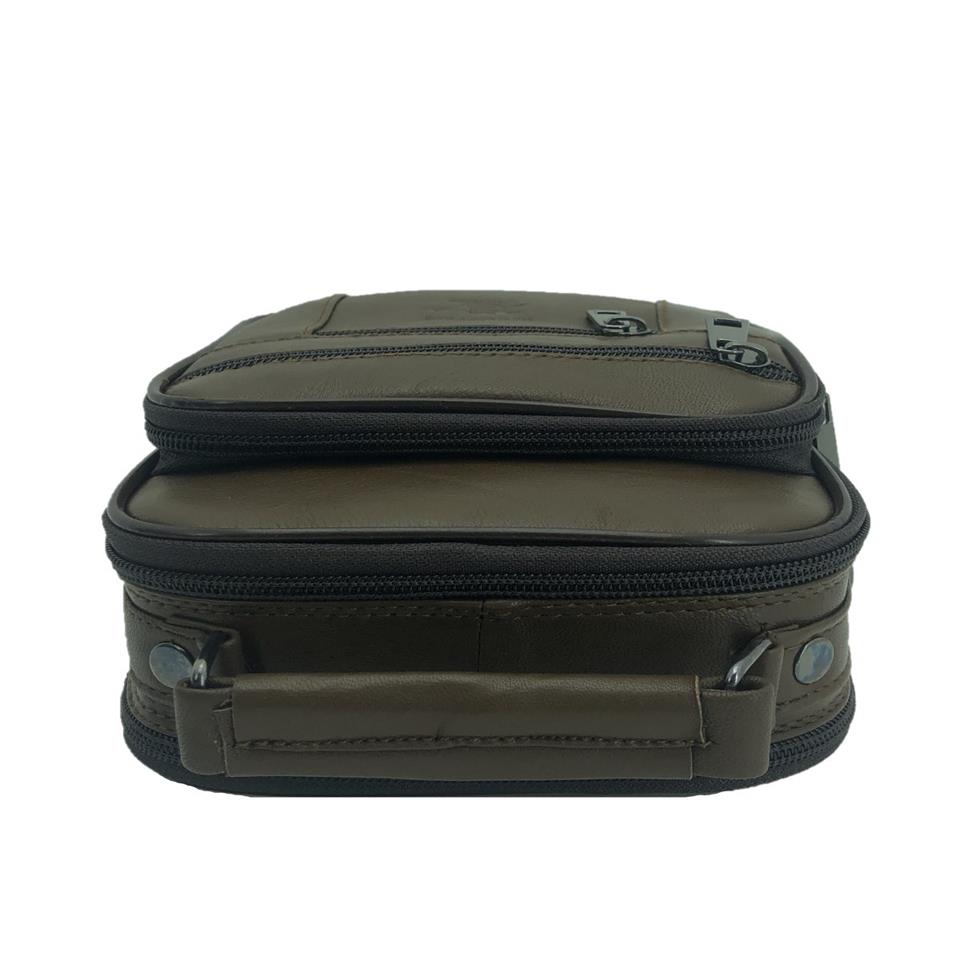 Newish Polo Kasalı El ve Omuz Çantası Dikey 24 Cm Hakiki Deri Taba