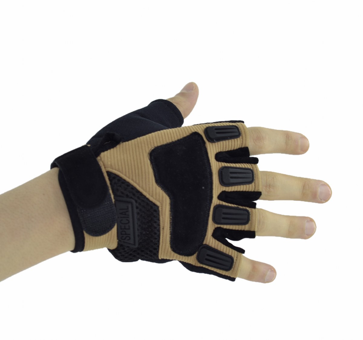 XL Special Yarım Parmak Taktik Sport Eldiven Bej