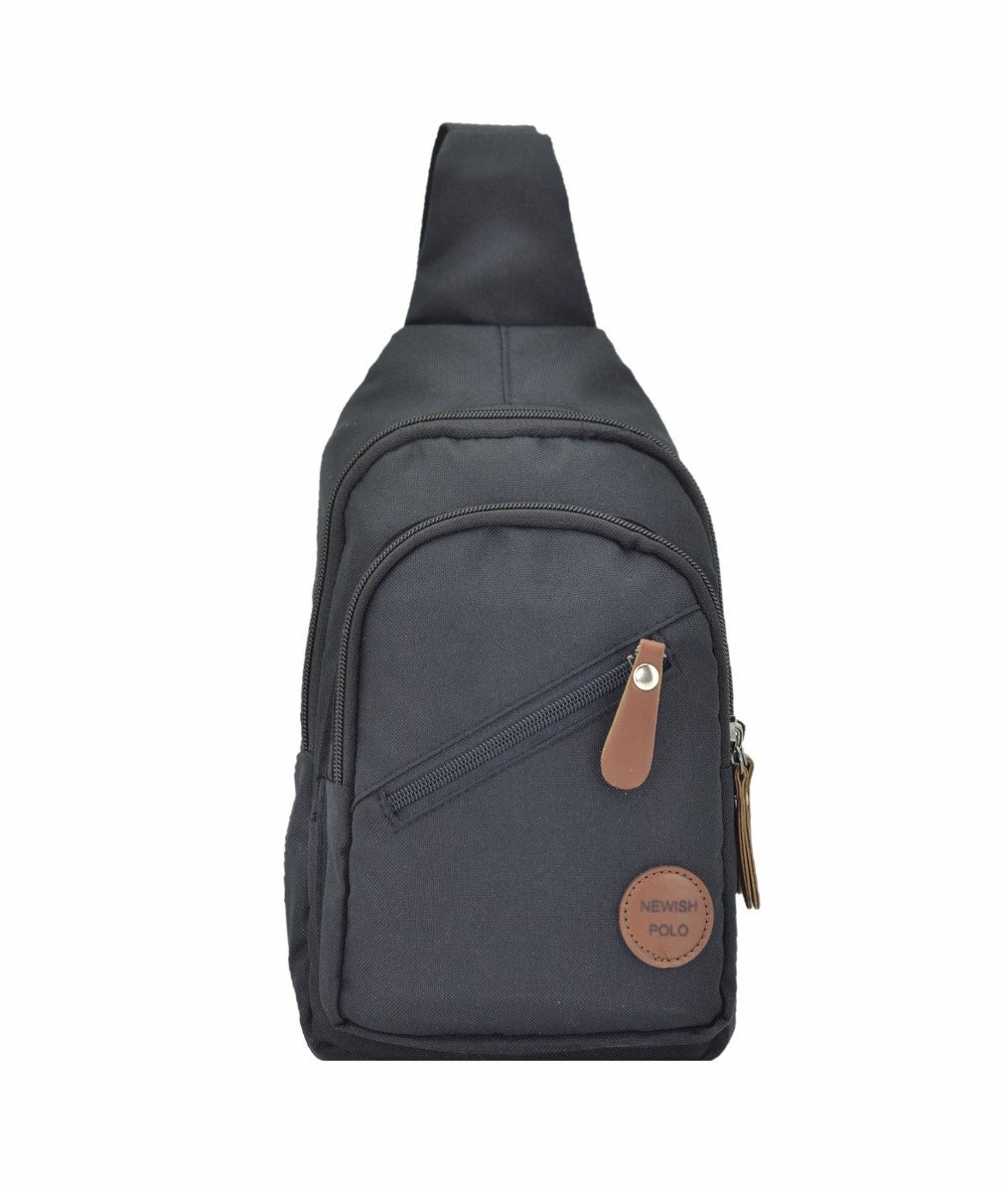 Newish Krinkl Kumaş Bodybag Sırt ve Göğüs Çantası Siyah