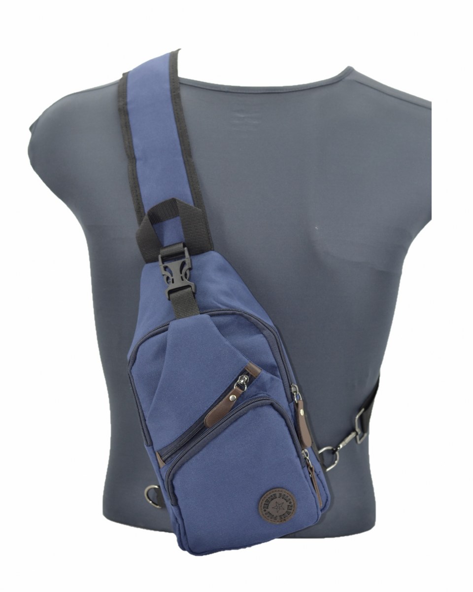 Newish Tokalı Kanvas Bodybag Sırt ve Göğüs Çantası Lacivert