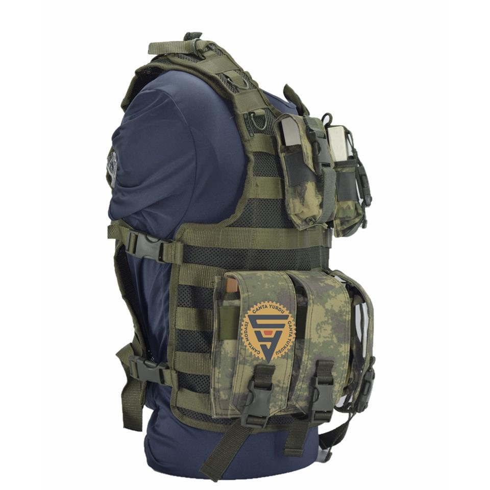Cordura Özel Dikim KK Kamuflaj Hücum Yeleği