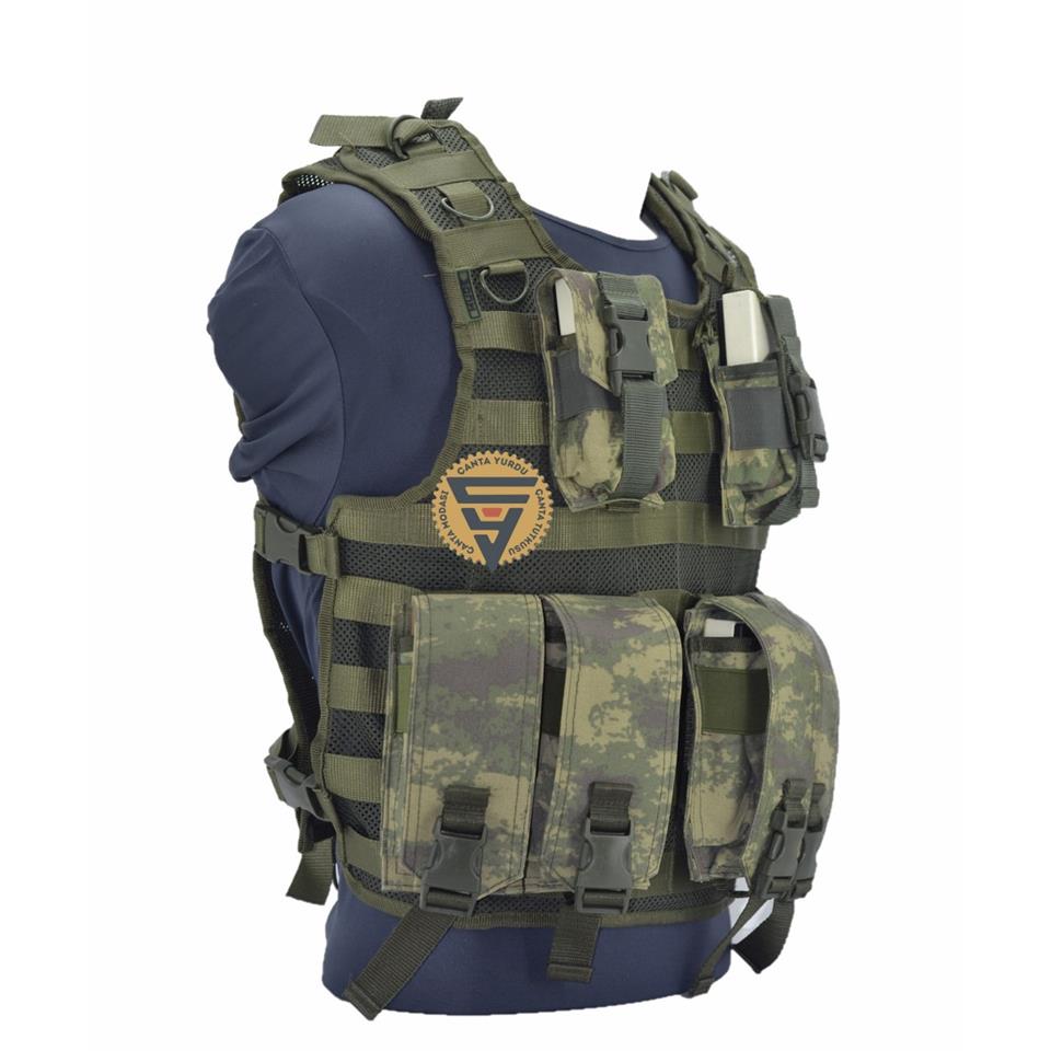 Cordura Özel Dikim KK Kamuflaj Hücum Yeleği