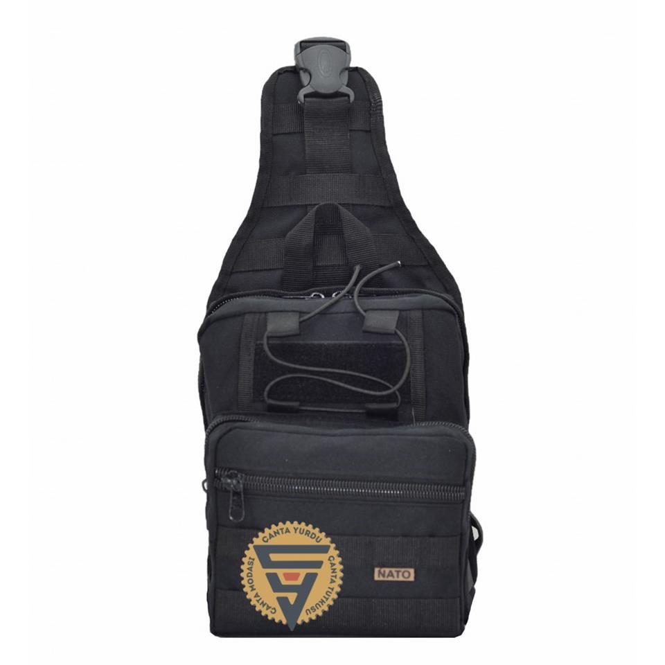 Taktik Bodybag Sırt ve Göğüs Çantası Siyah 30x22