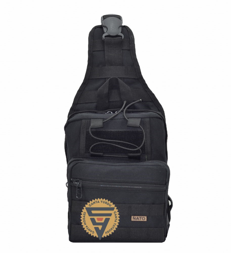 Taktik Bodybag Sırt ve Göğüs Çantası Siyah 30x22
