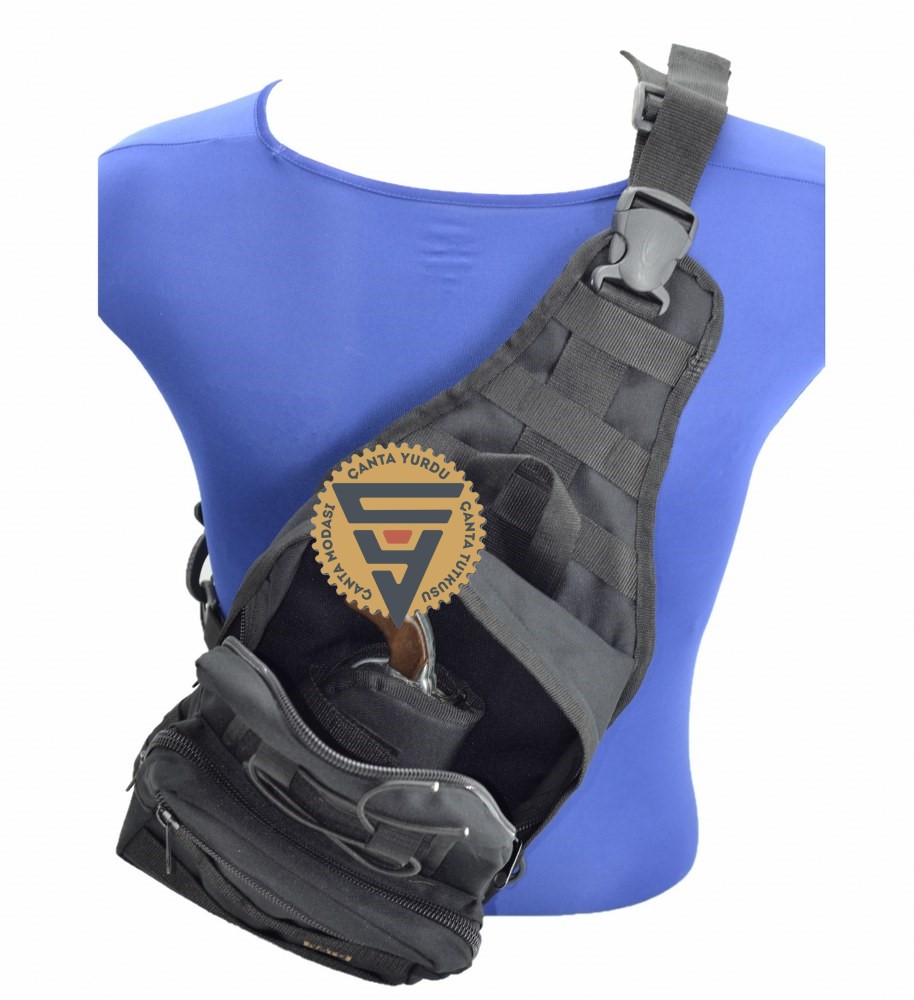 Taktik Bodybag Sırt ve Göğüs Çantası Siyah 30x22