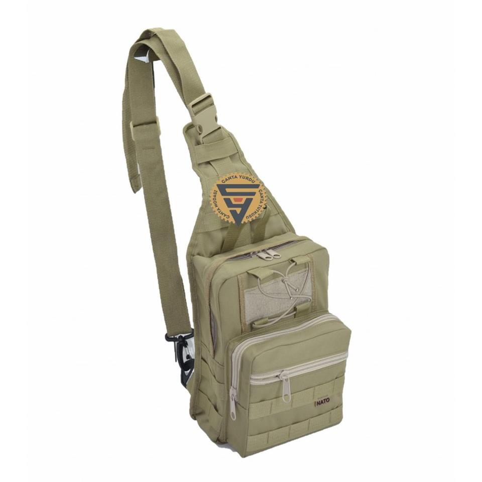 Taktik Bodybag Sırt ve Göğüs Çantası Bej 30x22