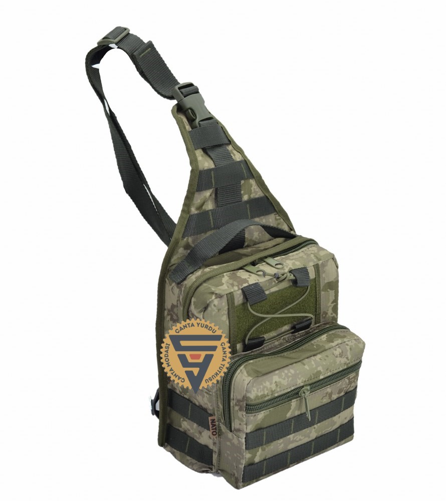 Taktik Bodybag Sırt ve Göğüs Çantası Kamuflaj 30x22
