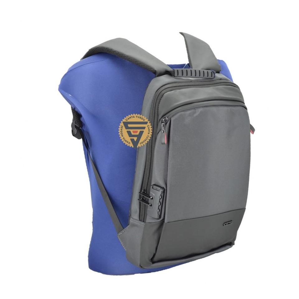 Ççs 51349 Kilitli Laptop Sırt Çantası 15 İnch Gri
