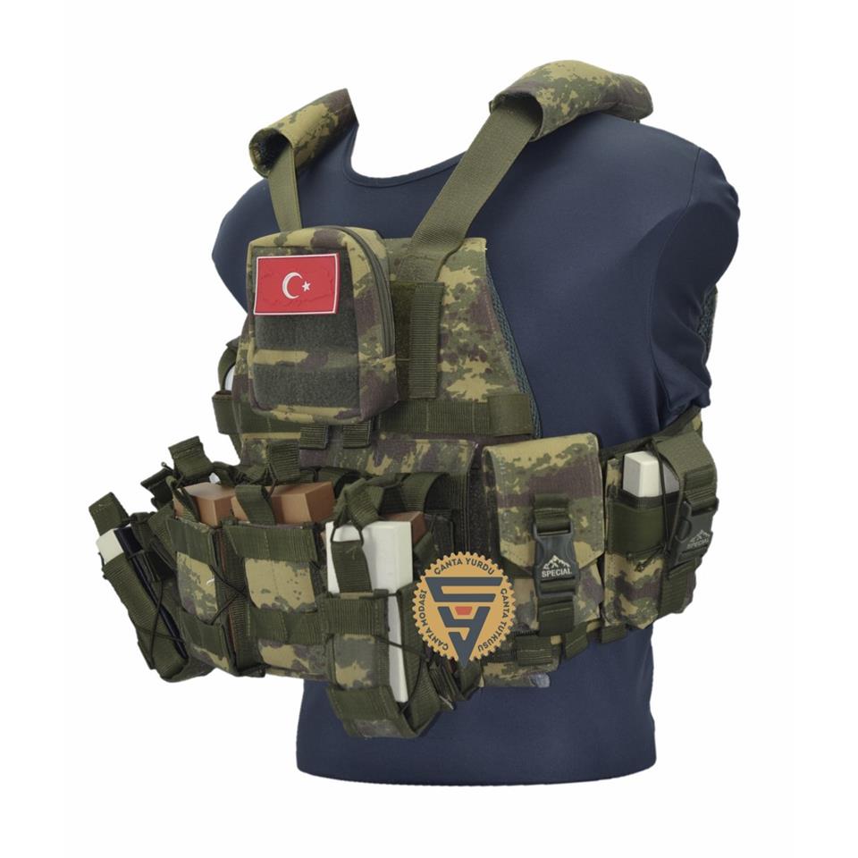 Special Cordura Hücum Yeleği Haki Kamuflaj