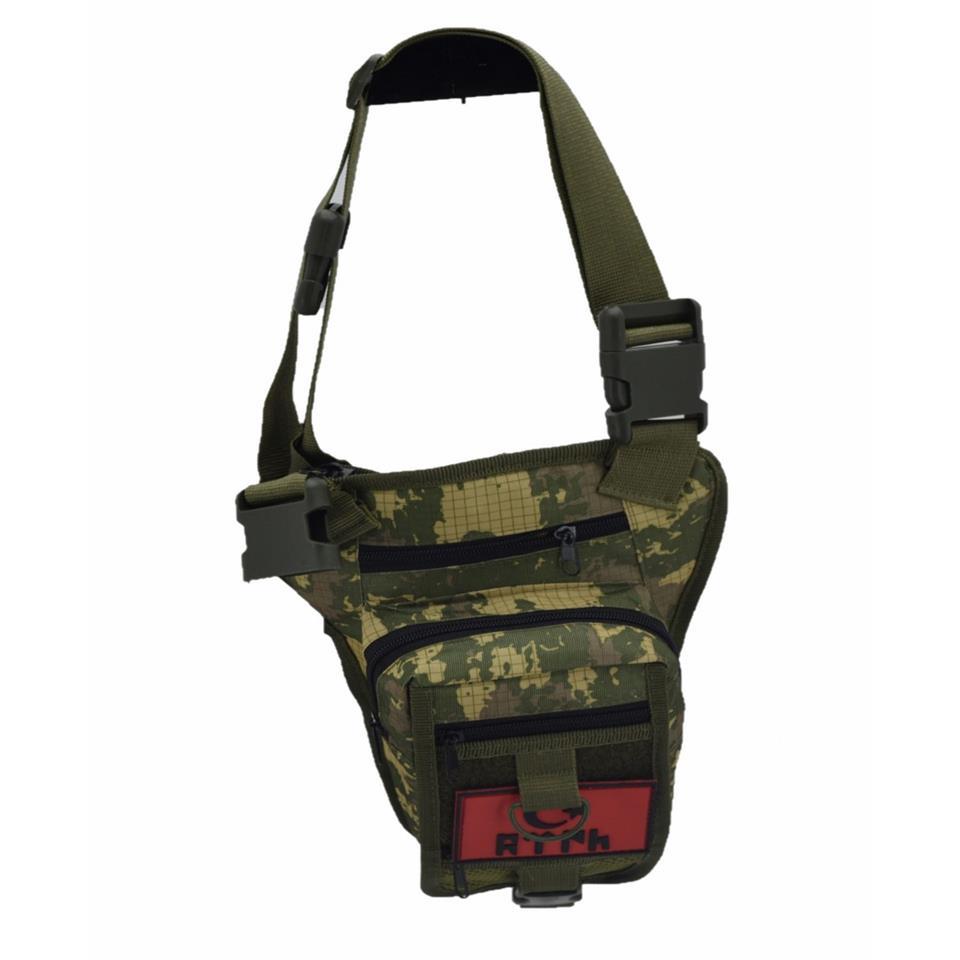 Cordura Bel Bacak Çantası Tabanca Gözlü Kamuflaj