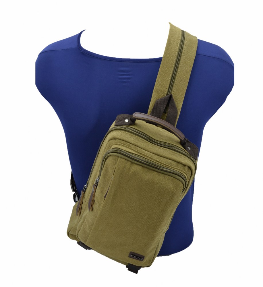 Ccs Kanvas Bodybag Sırt ve Göğüs Çantası Bej