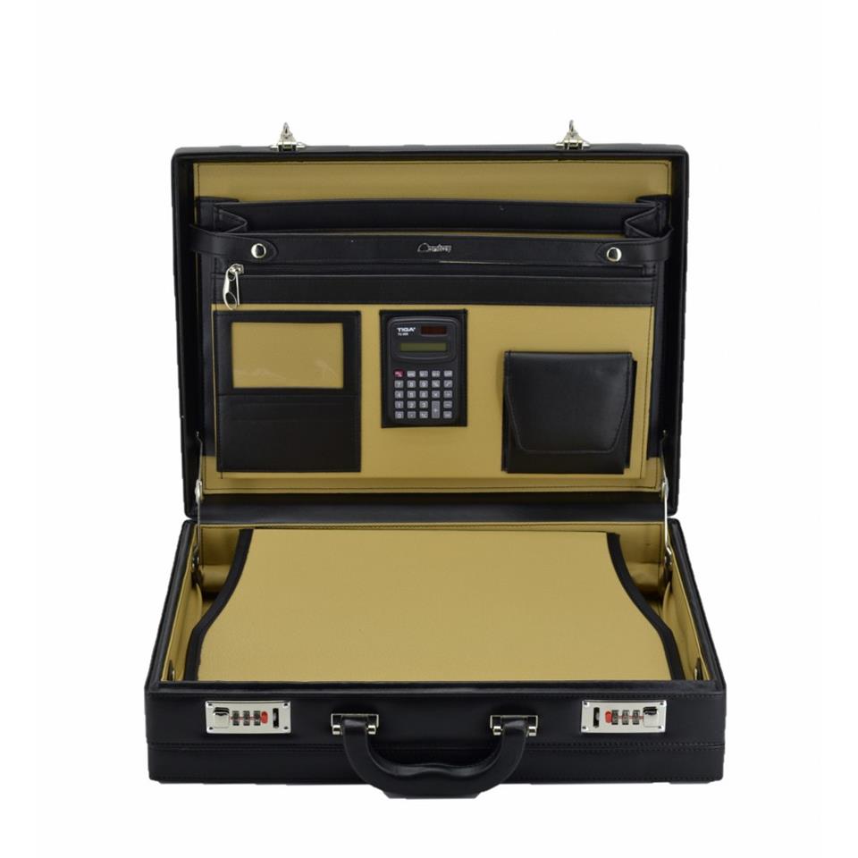 Premium Bond Çanta Şifreli Evrak Çantası Siyah XL 44x33