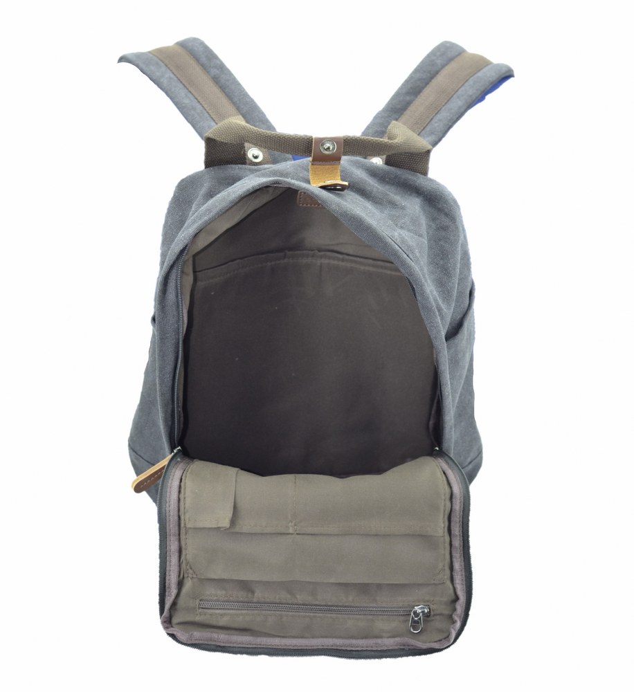 Ccs Laptop Gözlü Kanvas Spor Sırt Çantası Siyah 38x26