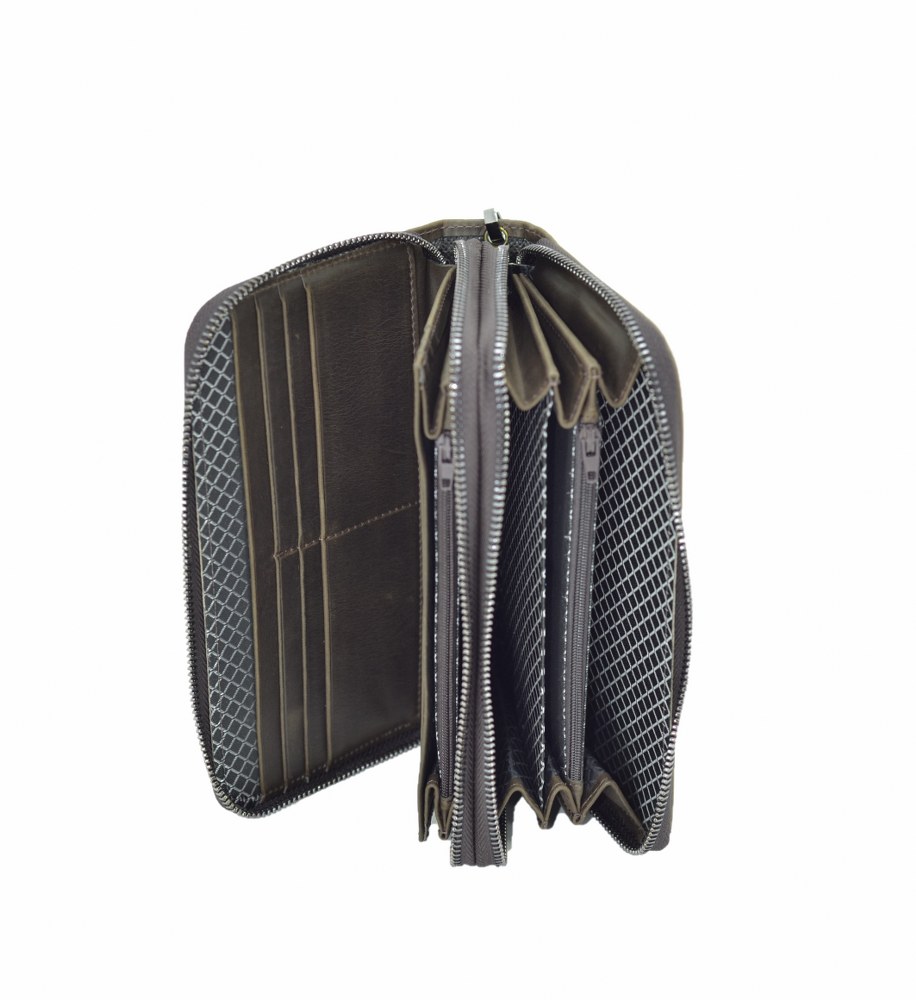 Hakiki Deri Premium Portföy El Çantası Kahve 20x11