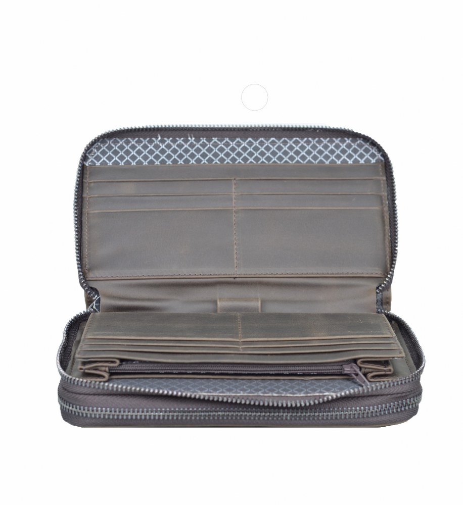 Hakiki Deri Premium Portföy El Çantası Kahve 20x11