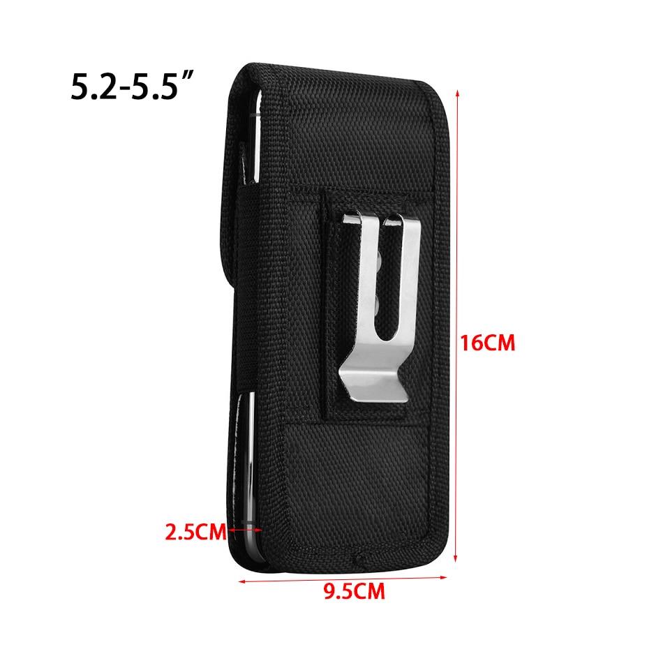 Cordura Telefon Kılıfı Bel Kemeri Çantası 5  inch 16x8 Siyah