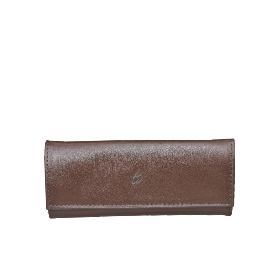 Hakiki Deri Çıtlı Anahtarlık 14x6 Kahve