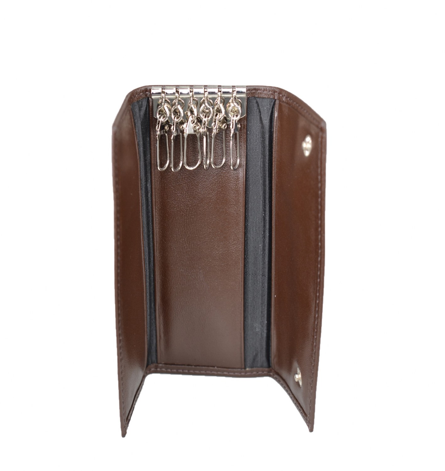Hakiki Deri Çıtlı Anahtarlık 14x6 Kahve