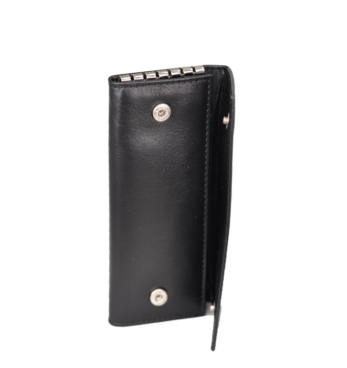 Hakiki Deri Çıtlı Anahtarlık 14x6 Siyah