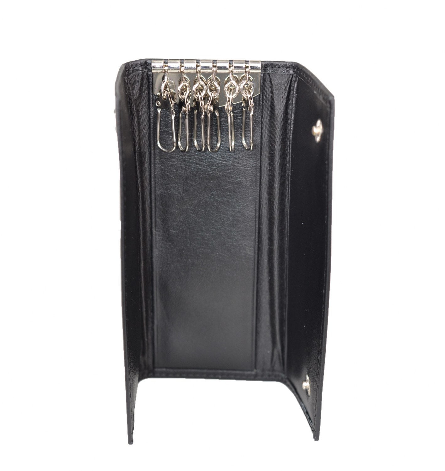Hakiki Deri Çıtlı Anahtarlık 14x6 Siyah