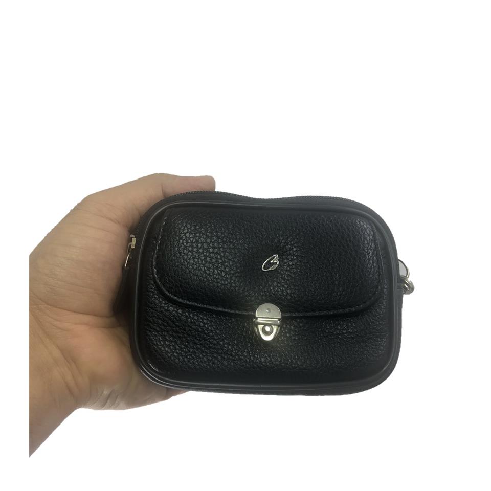 Hakiki Deri Minimal Omuz Askılı El Çantası 16x11 Siyah