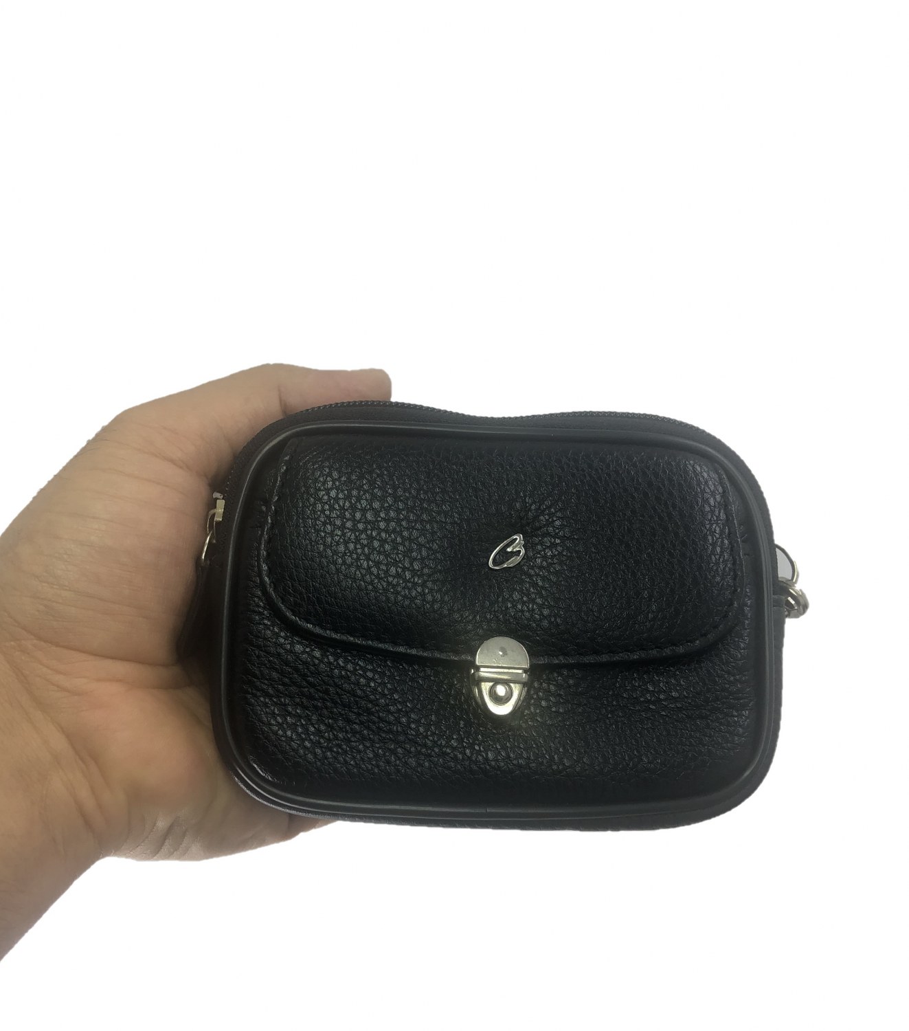 Hakiki Deri Minimal Omuz Askılı El Çantası 16x11 Siyah