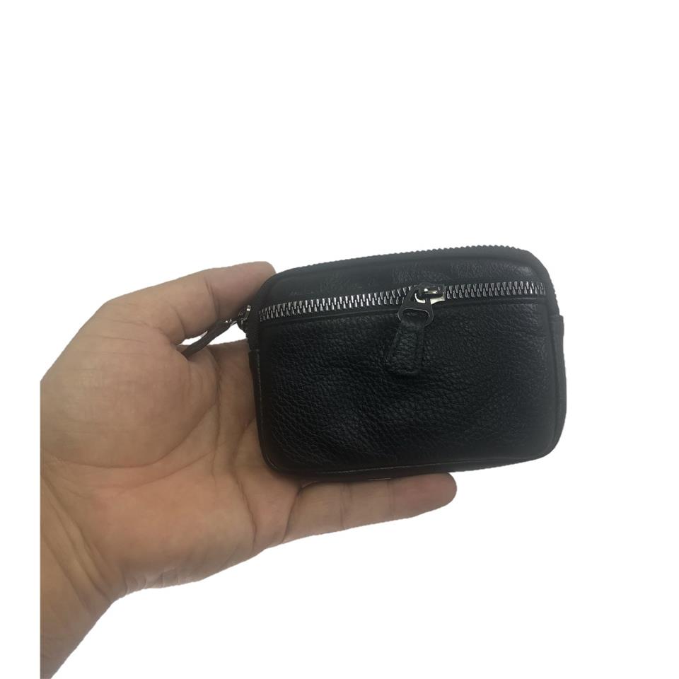 Hakiki Deri Minimal El ve Bel Çantası 12x8 Siyah