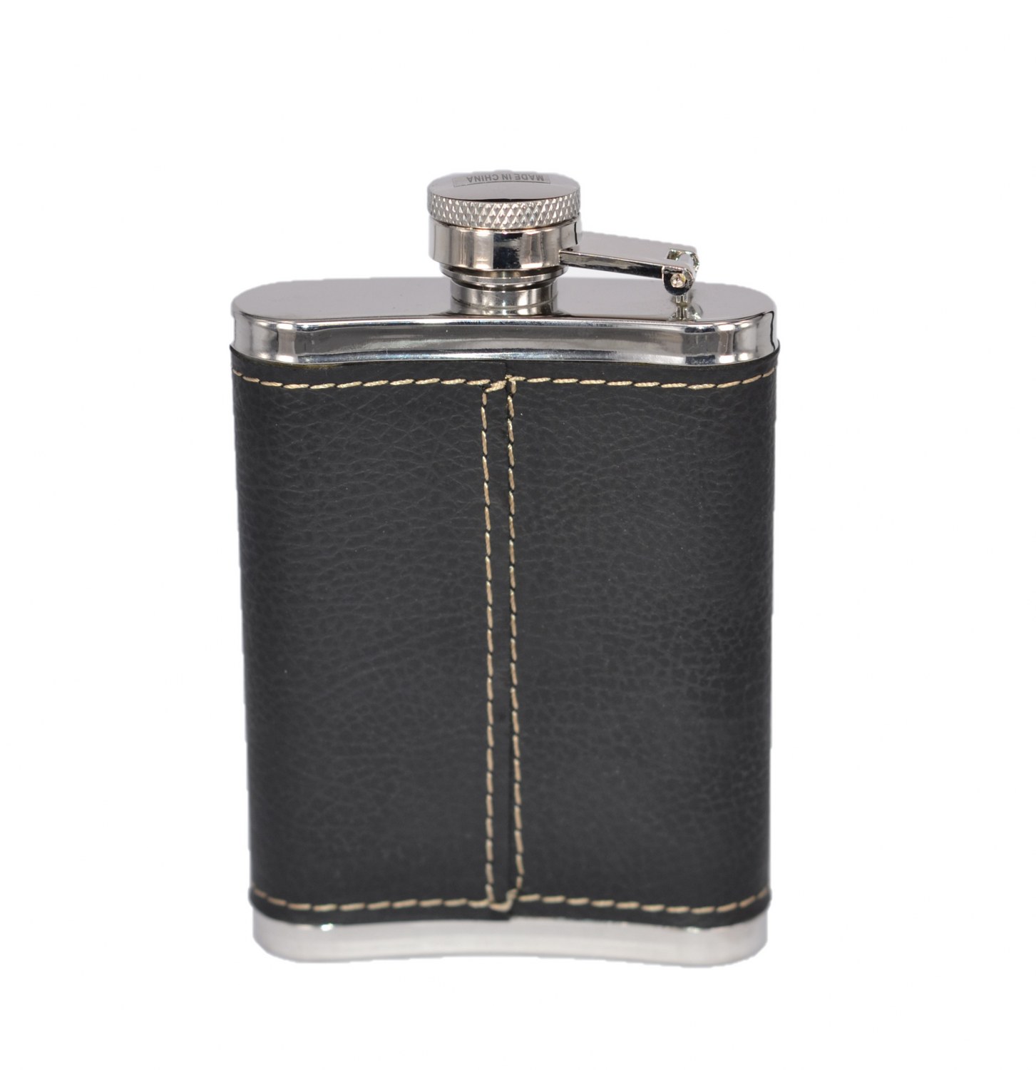 Honest Deri Kaplama 4 fl Oz 304 Paslanmaz Çelik 120 Ml İçki Matarası 9x7 Siyah