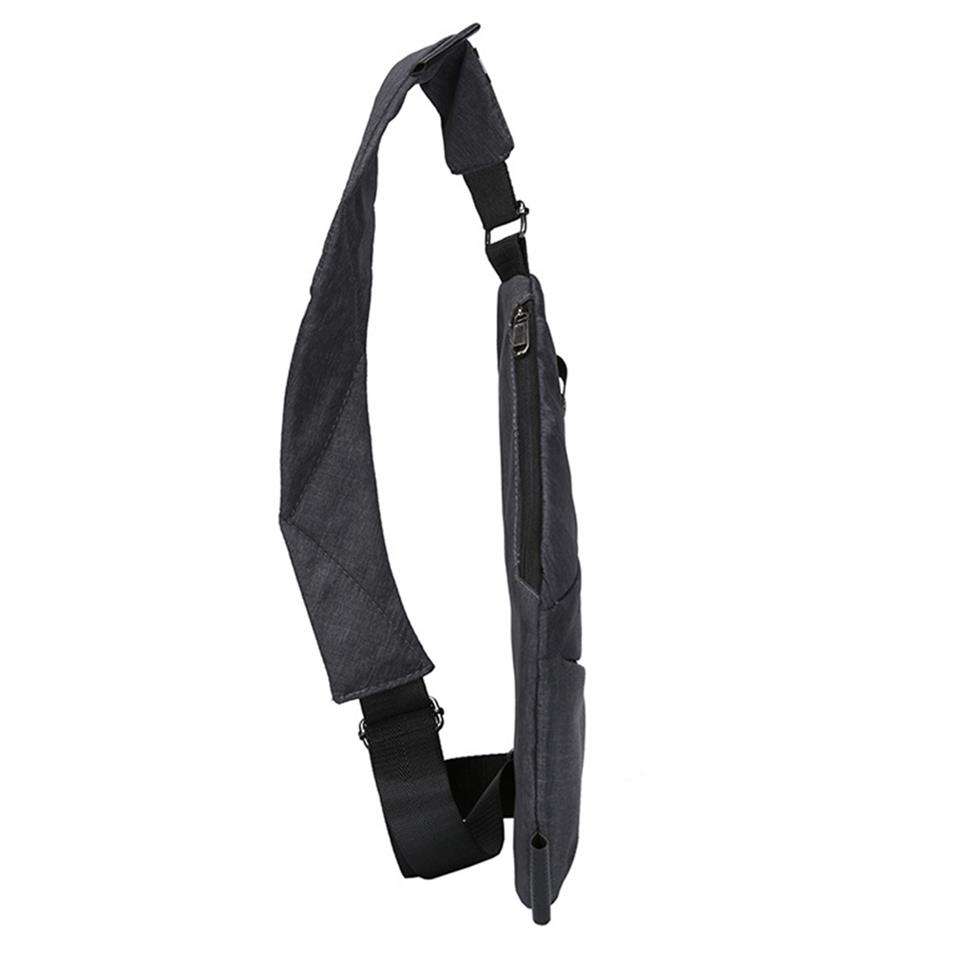 Çapraz Askılı Bodybag Heybe Sırt ve Göğüs Çantası Füme