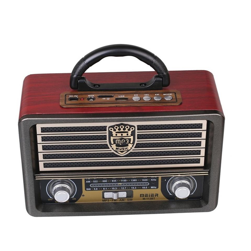 Vintage Nostaljik Radyo Bluetooth Kumandalı USB/SD Müzik Çalar Radyo